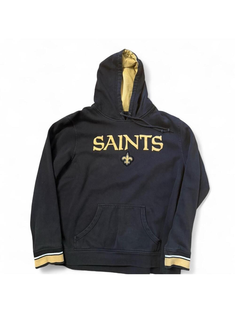 Y2K New Orleans Saints Black Cotton Hoodie – 2XL